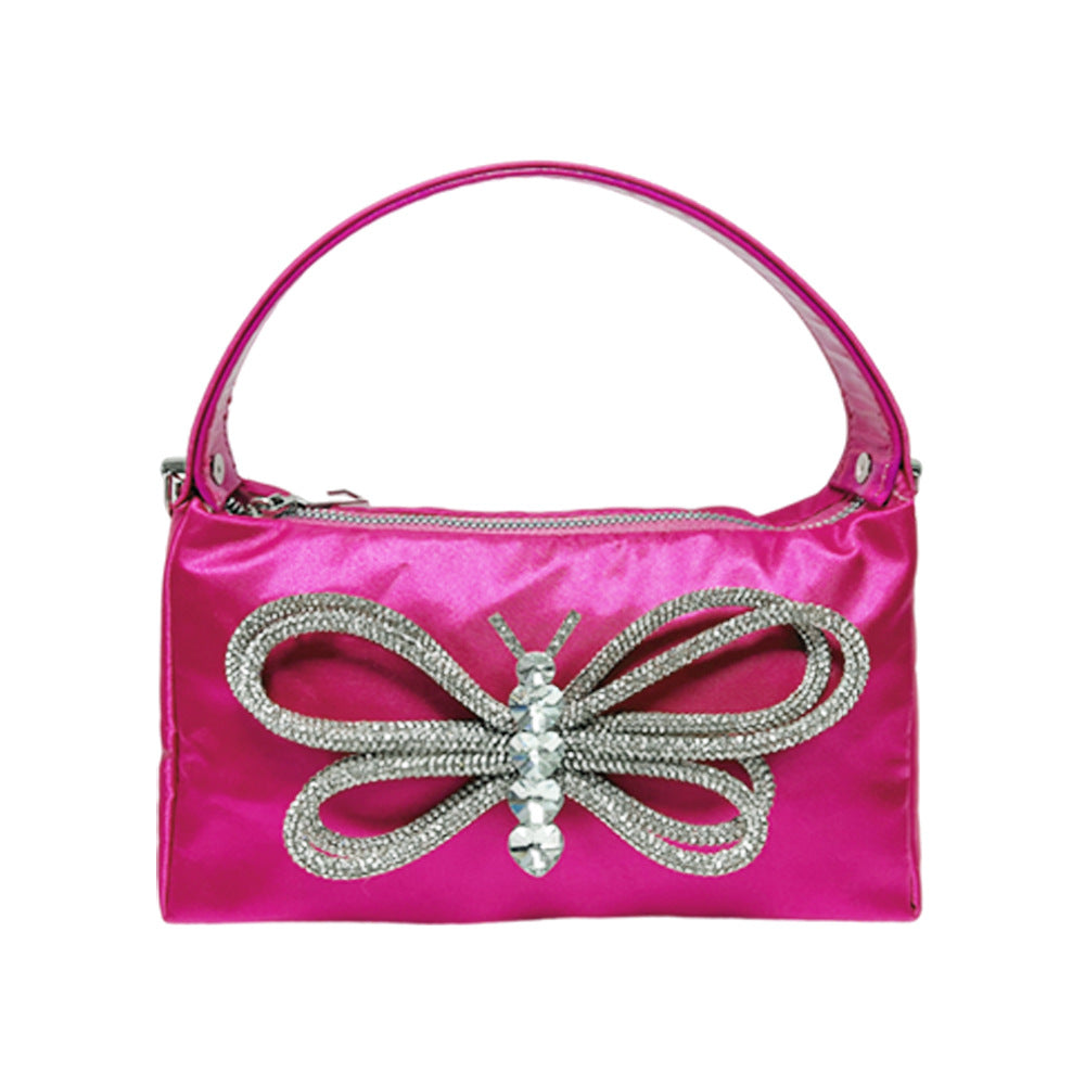 Butterfly-Embellished Evening Handbag