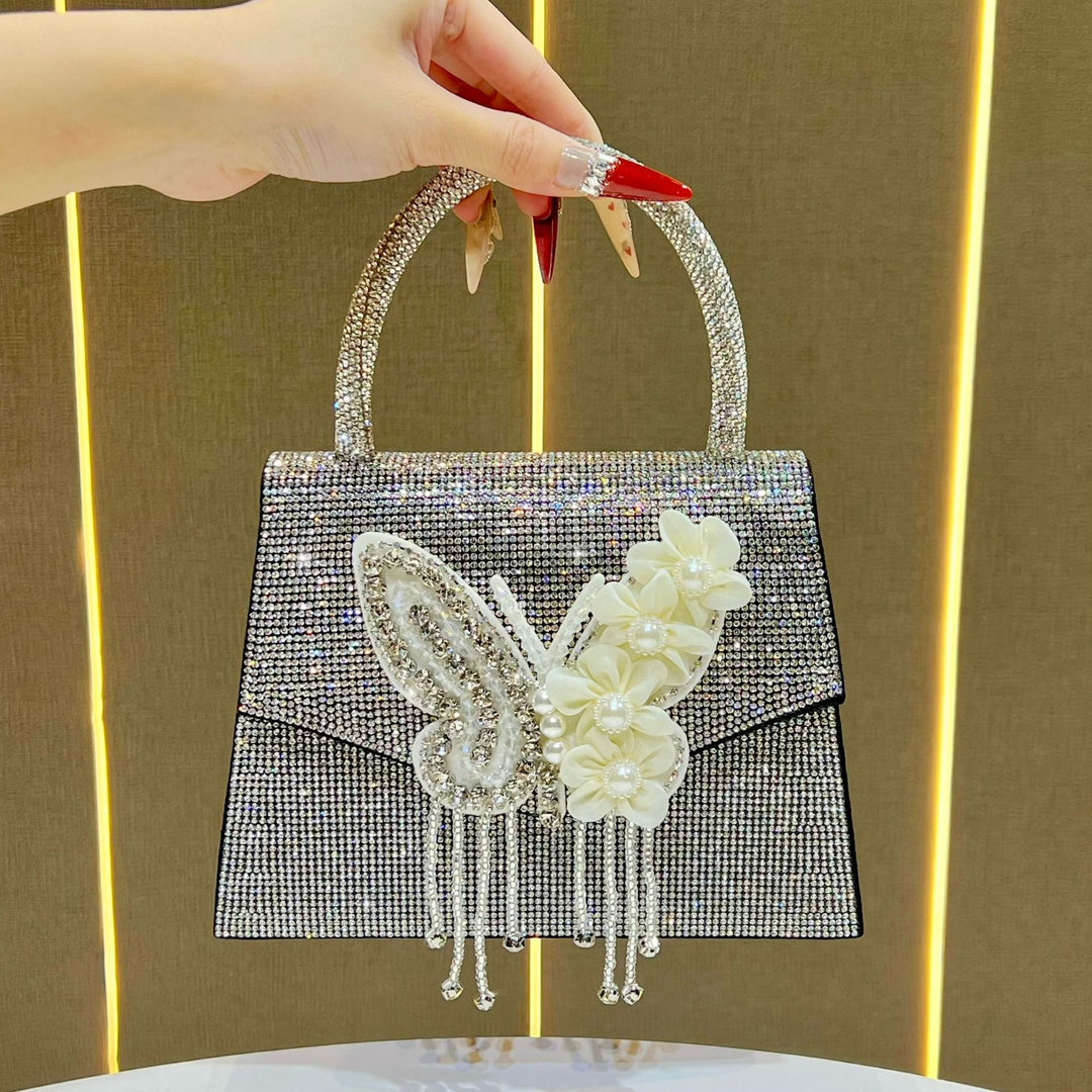 Decorative Butterfly Rhinestone Clutch