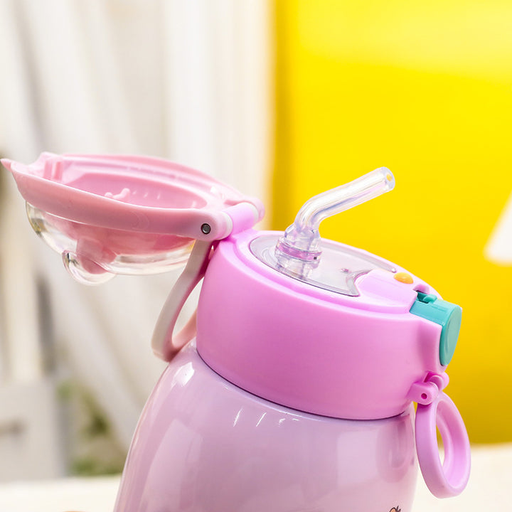 Women's insulated drinking bottle with cute animal design and practical flip lid Kalsten