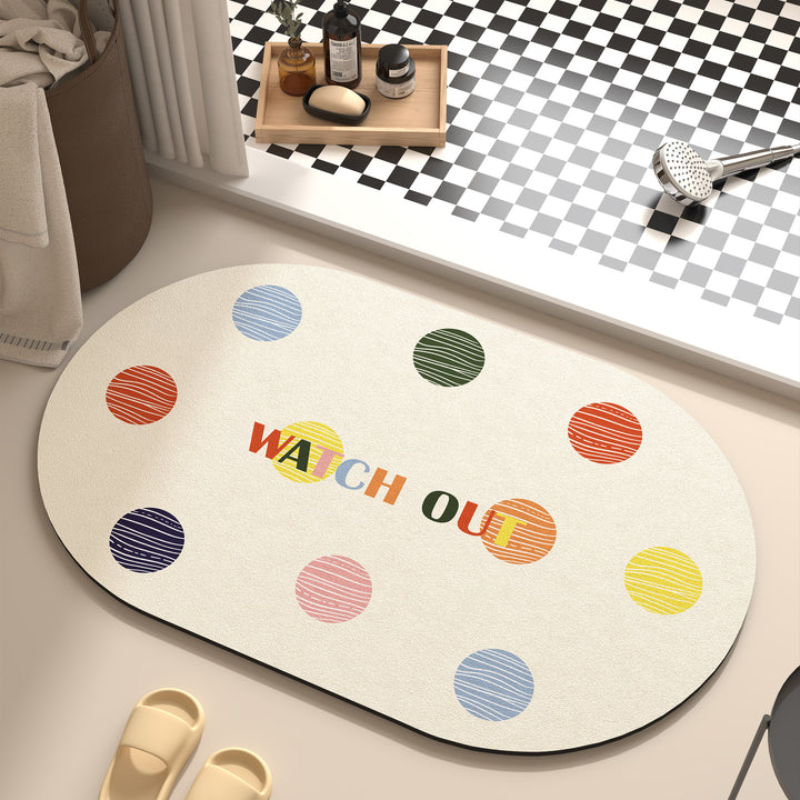 Playful Cartoon Dog-Themed Bath Mat Kalsten