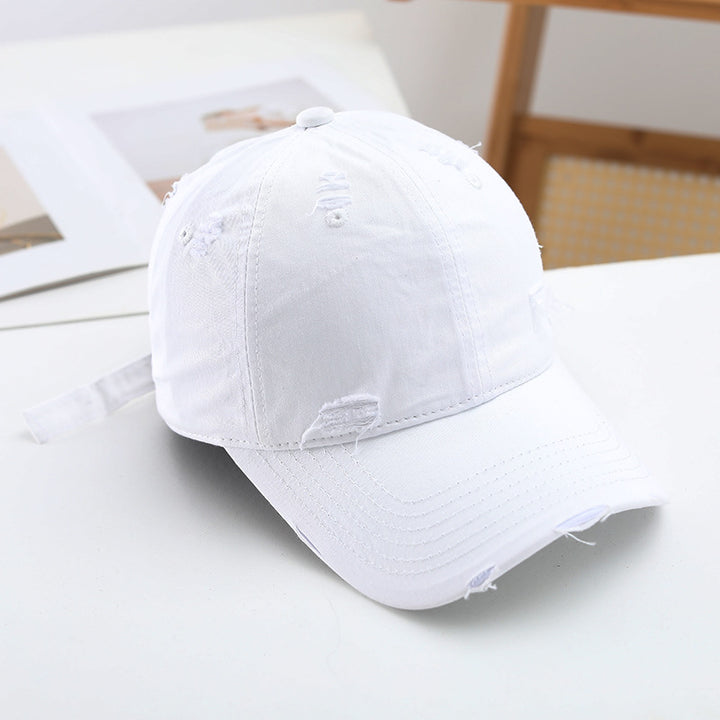 Women's fashionable destroyed baseball cap with adjustable strap Kalsten