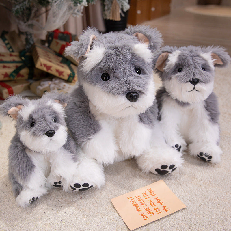 Realistic Sitting Husky-Style Plush Companion with Weighted Huggable Core and Embroidered Paw Soles Kalsten