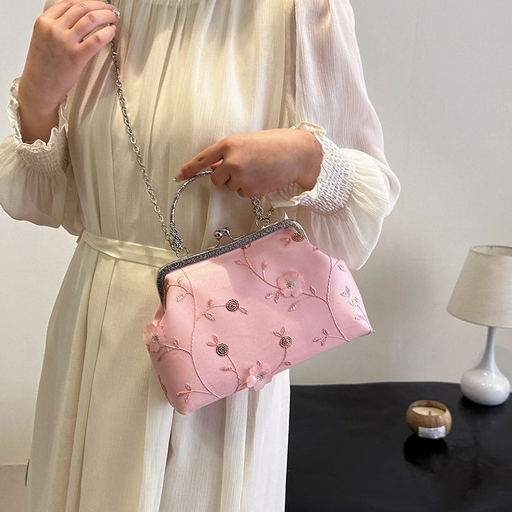 Floral Embroidered Evening Purse