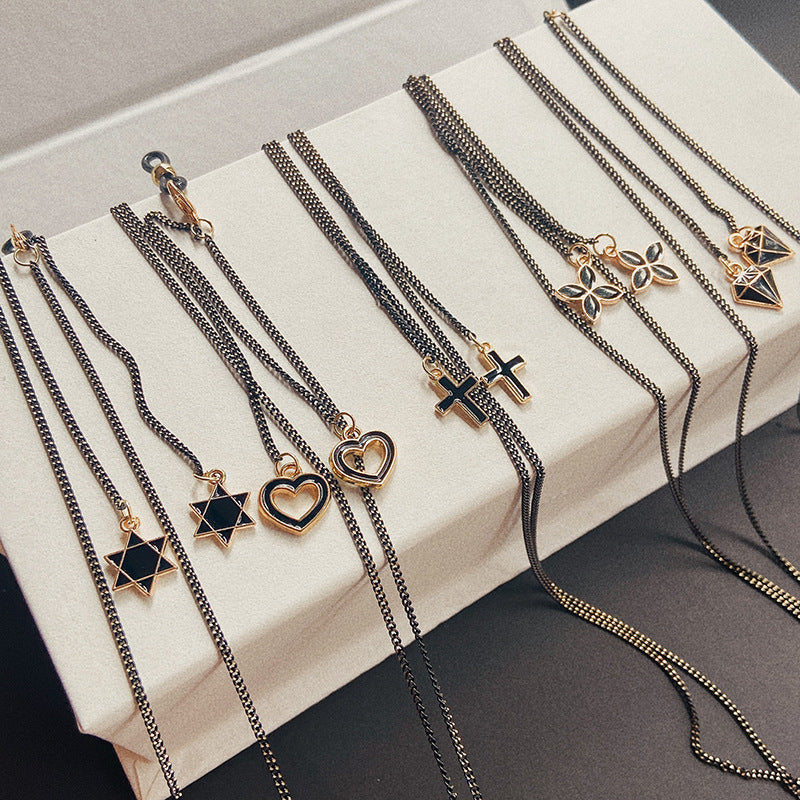 Fashionable glasses holder chain with star pendants Kalsten