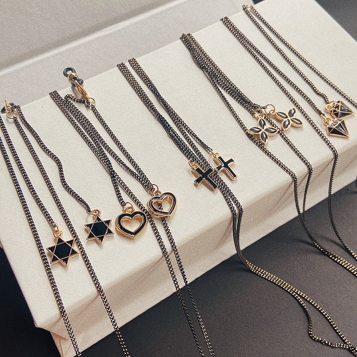 Fashionable glasses holder chain with star pendants Kalsten