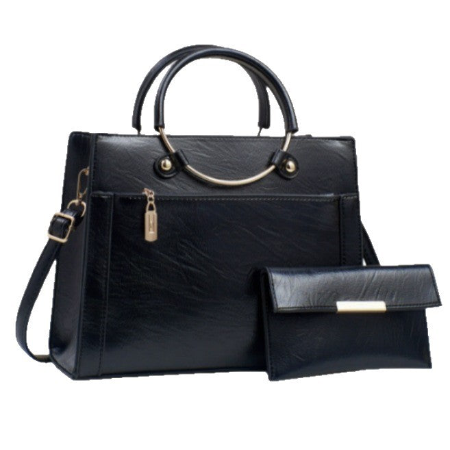 Elegant handbag with detachable shoulder strap and matching wallet Kalsten