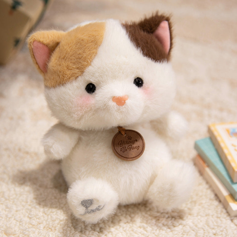 Plush Sitting Piglet Comforter Toy with Embroidered Paw Charm and Pendant Kalsten