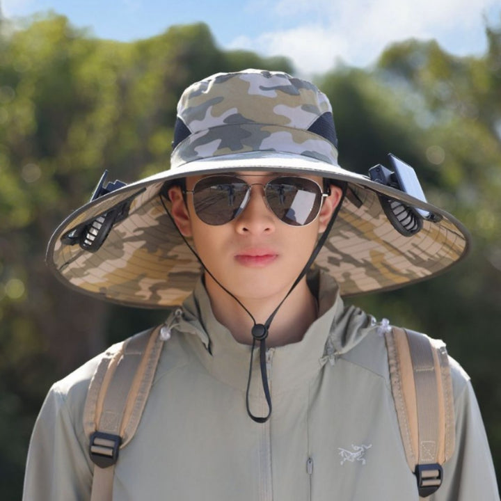 tactical fishing hat with wide brim, mesh ventilation and adjustable chin strap Kalsten