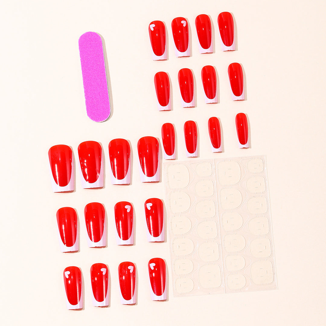Romantic Heart-Themed Nail Art Extensions Kalsten