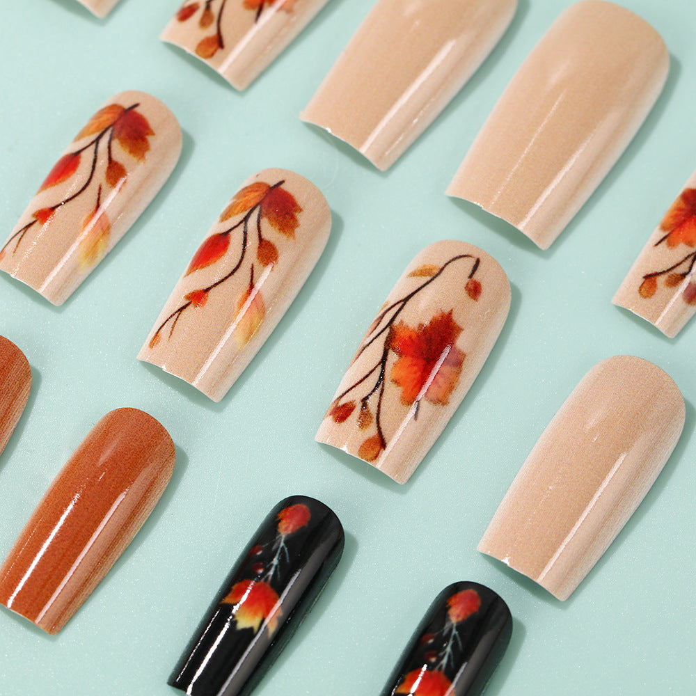 Artificial Nails Set with Seasonal Flower Designs Kalsten