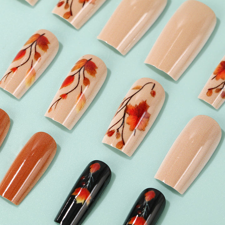 Artificial Nails Set with Seasonal Flower Designs Kalsten