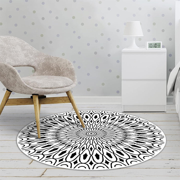 Floral Patterned Round Area Rug Kalsten