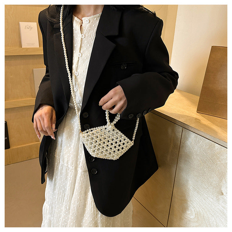 Decorative Pearl Beaded Handbag