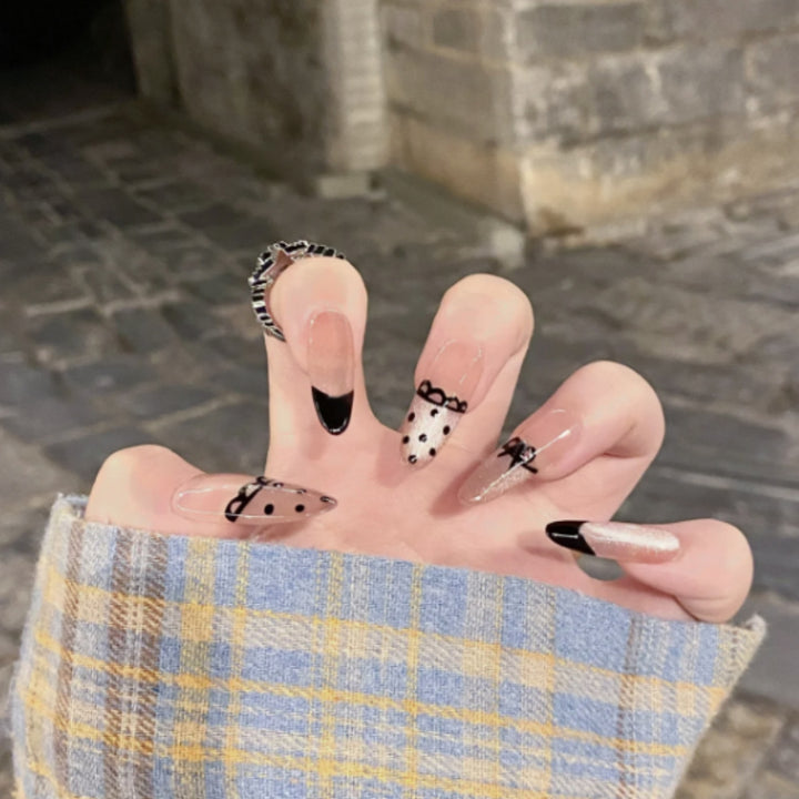 Ombre Stiletto Press-On Nail Art with Gem Accents Kalsten