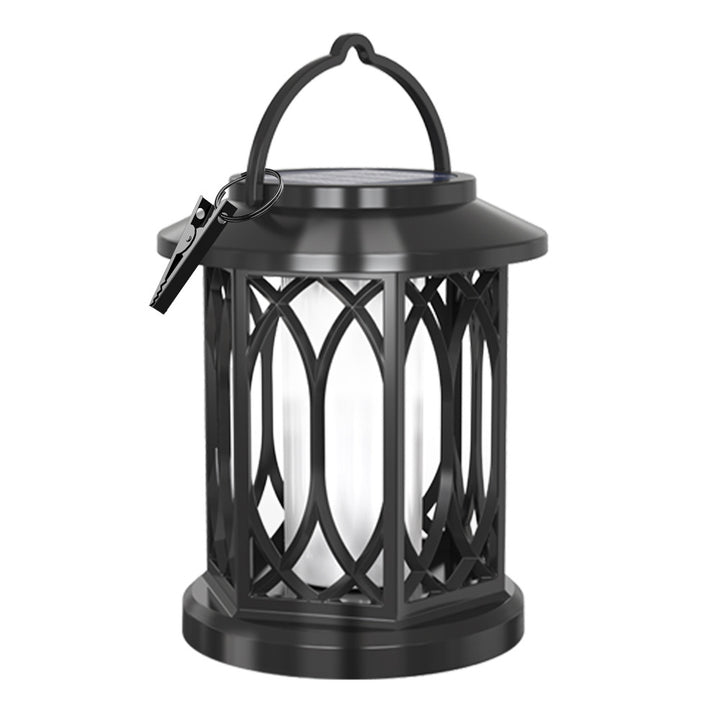 Decorative Solar Hanging Lantern With Metal Lattice Panels Kalsten