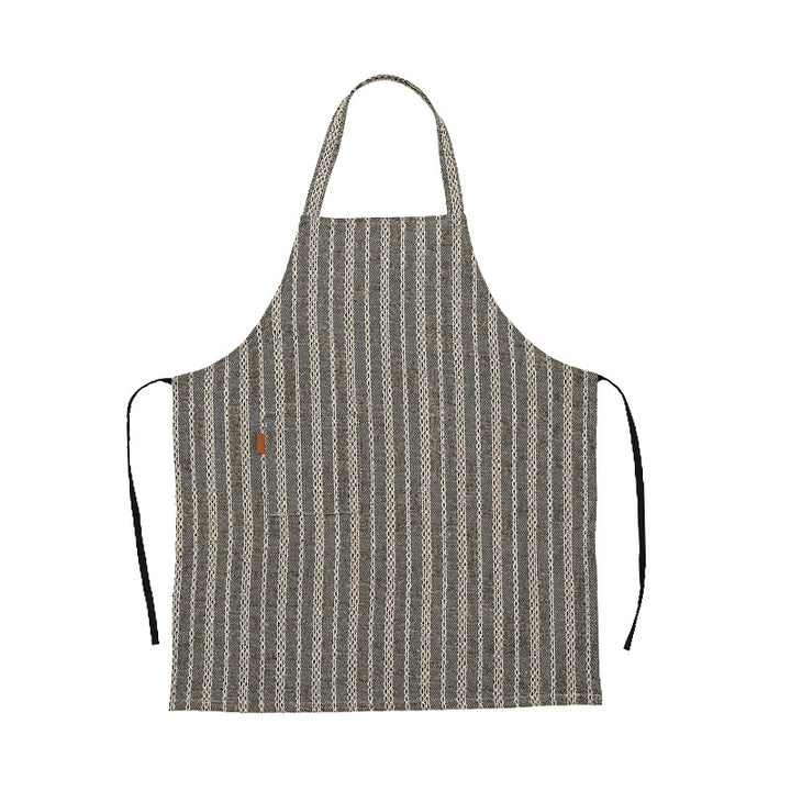 Linen-cotton blend kitchen apron with striped pattern and front pocket Kalsten