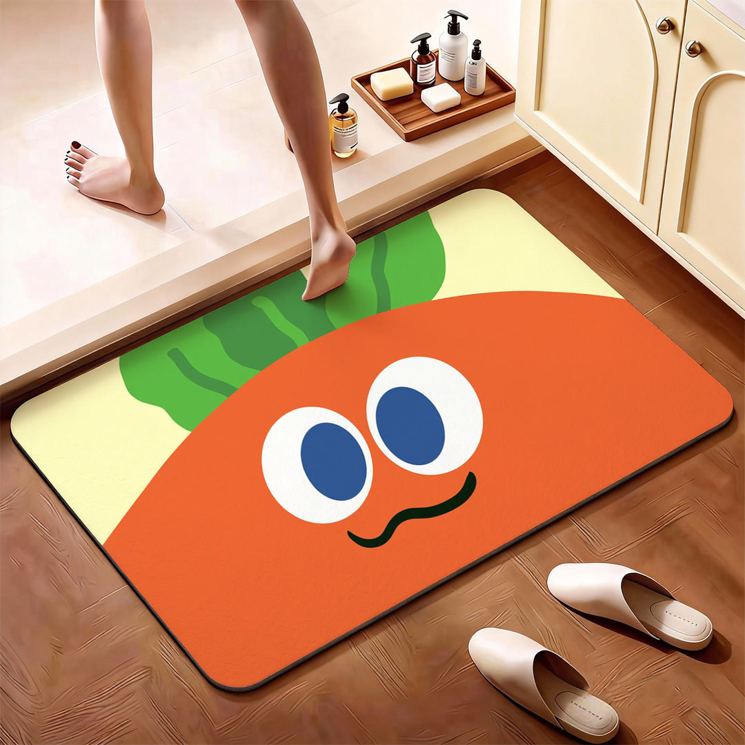 Playful Vegetable-Themed Bath Mat Kalsten
