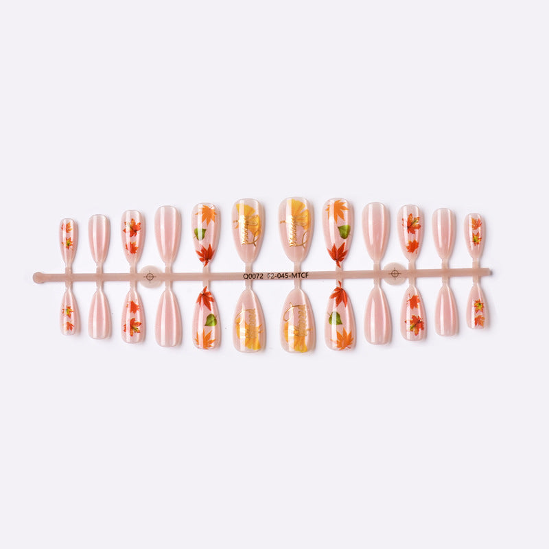 Artistic Fall Leaf Press-On Nail Art Set Kalsten
