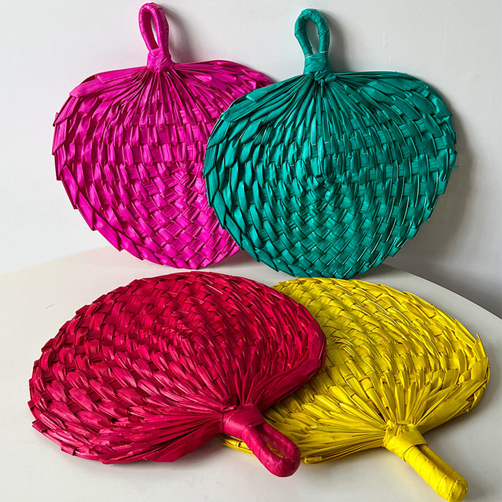 Women hand-woven fan made of natural material Kalsten