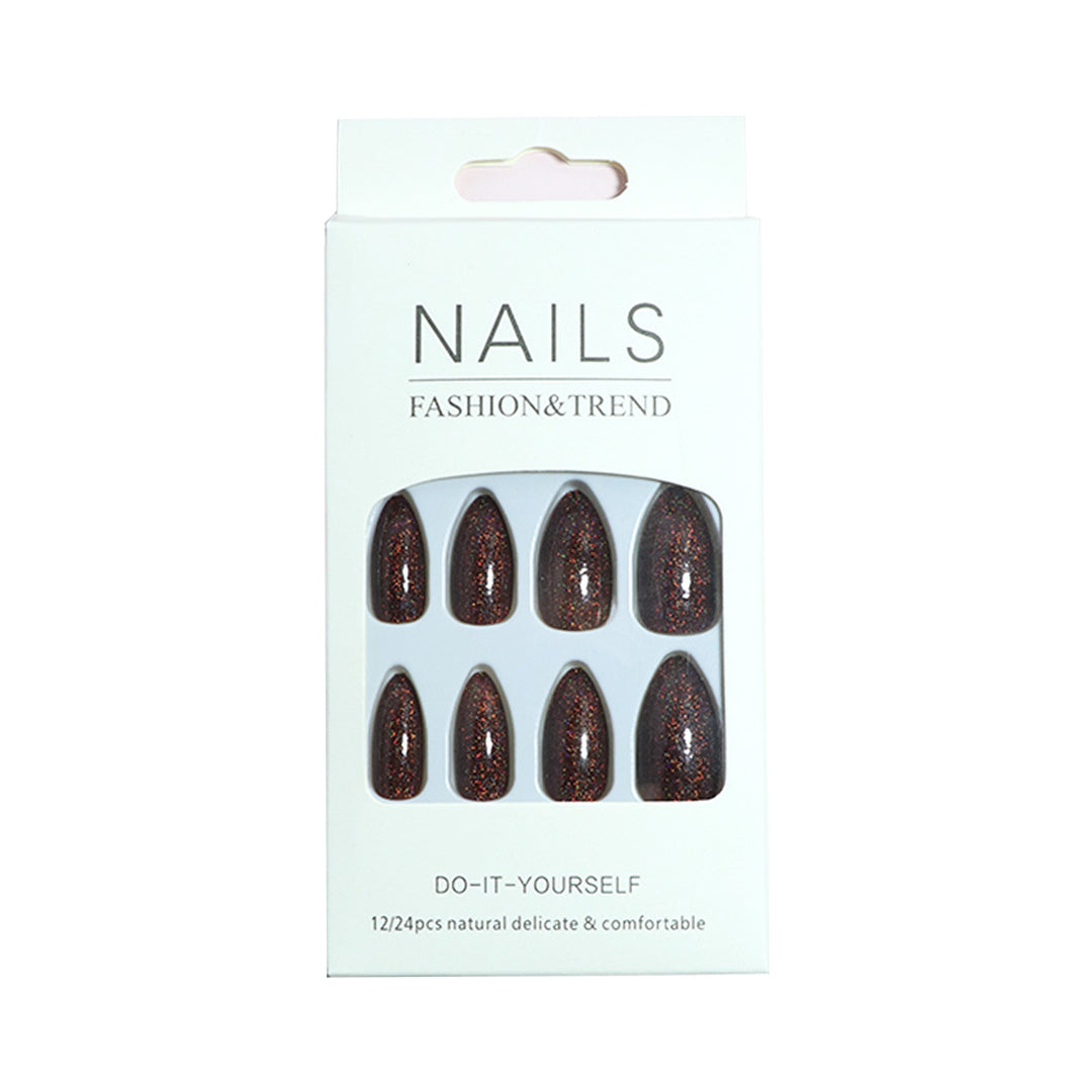Unique Glittering Almond-Shaped Press-On Nails Kalsten
