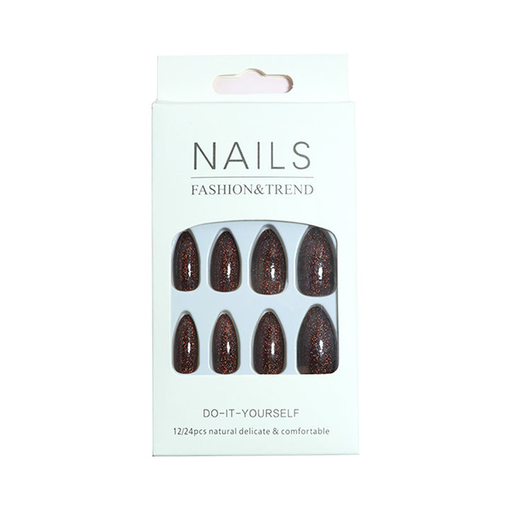 Unique Glittering Almond-Shaped Press-On Nails Kalsten