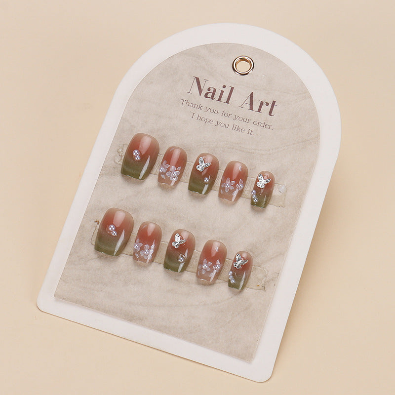 Floral Butterfly Press-On Nail Art Kalsten