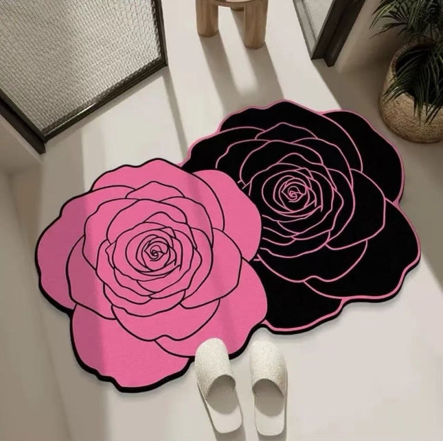 Floral Design Bathroom Rug Kalsten