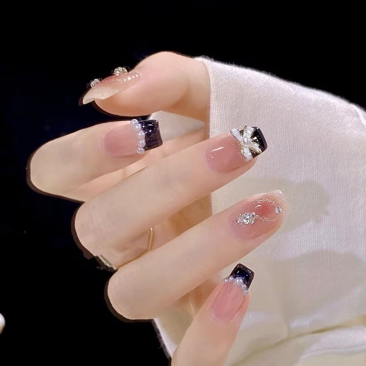 Premium Rhinestone-Embellished Press-On Nail Art Kalsten