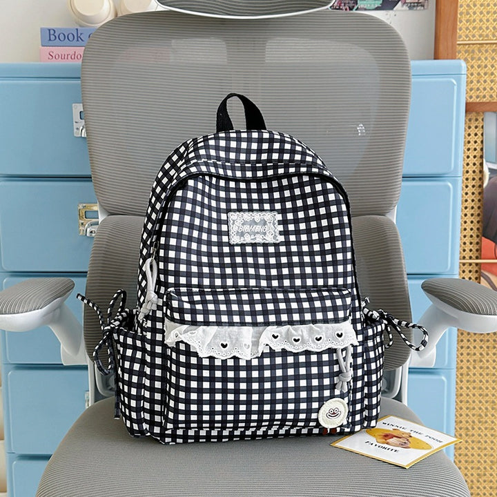 Cute Gingham Print Backpack Kalsten