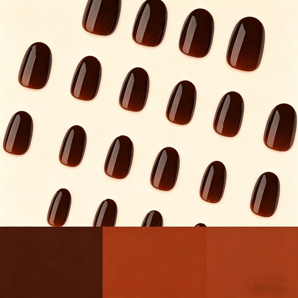 Glossy Almond-Shaped Press-On Nail Set