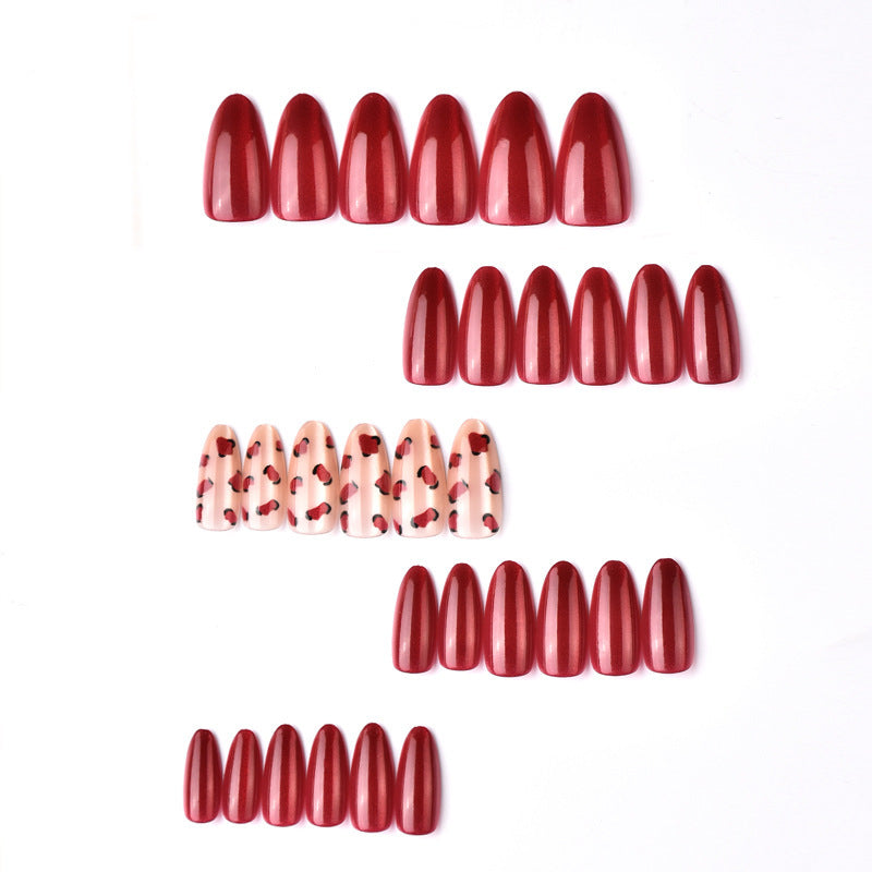 Artistic Press-On Nail Set with Heart Design