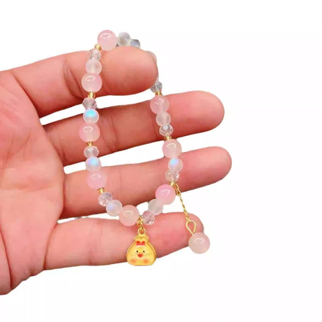 Playful bracelet with colorful glass beads and pendant Kalsten