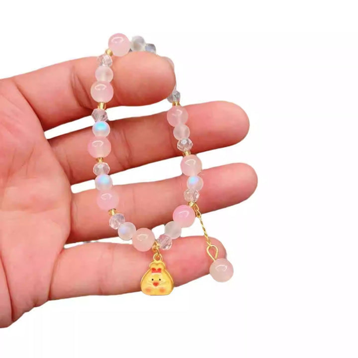 Playful bracelet with colorful glass beads and pendant Kalsten