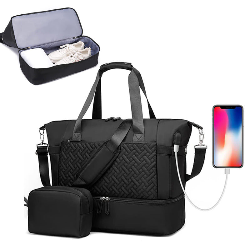Multi-Compartment Travel Duffel Bag with USB Charging Port Kalsten