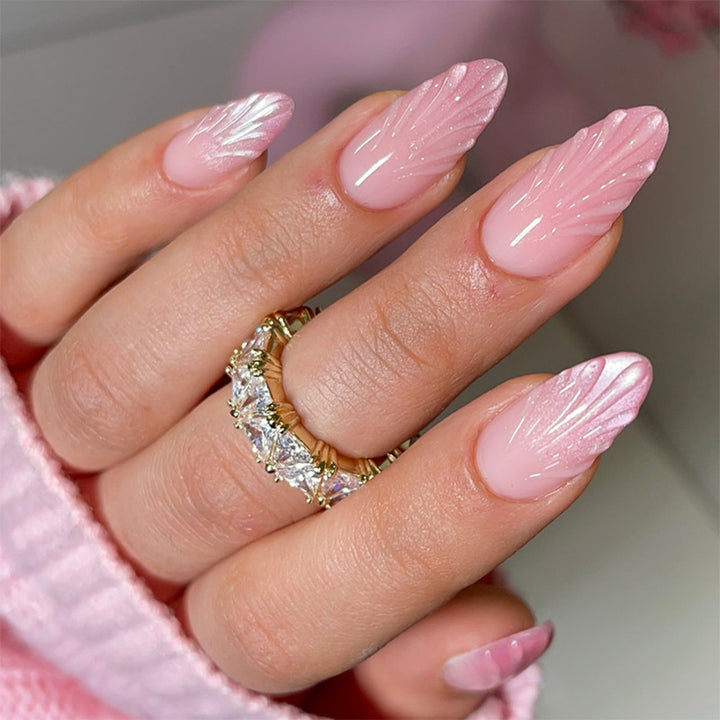 Elegant Press-On Nail Art Set with Textured Finish Kalsten
