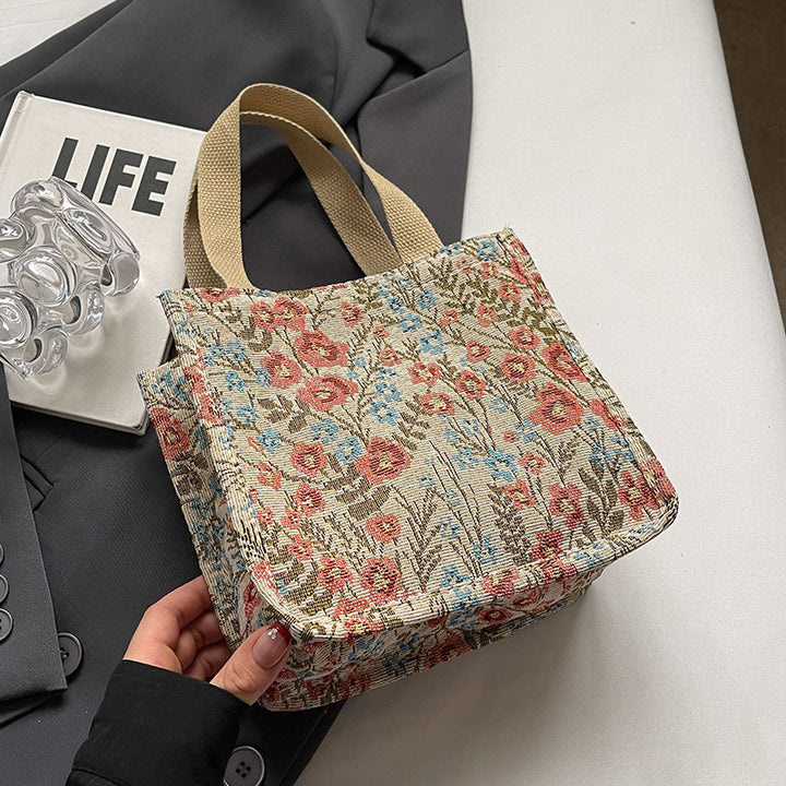 Floral Embroidered Canvas Tote Bag  1790617150