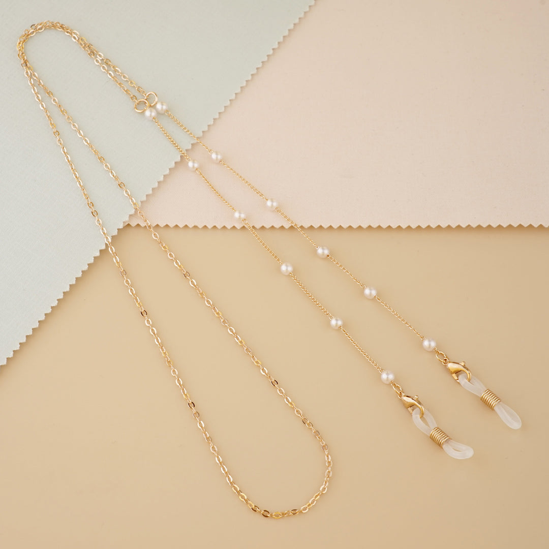 Elegant Pearl-Accented Eyewear Chain Kalsten
