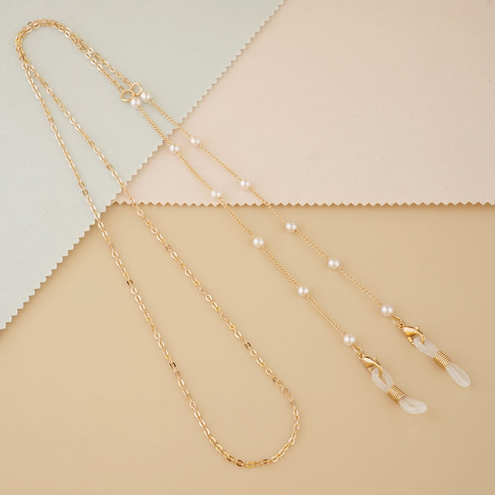 Elegant Pearl-Accented Eyewear Chain Kalsten