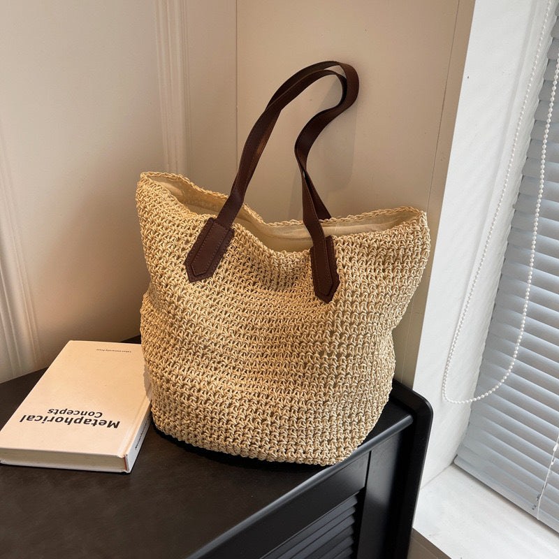 Beach bag with sturdy leather handles Kalsten