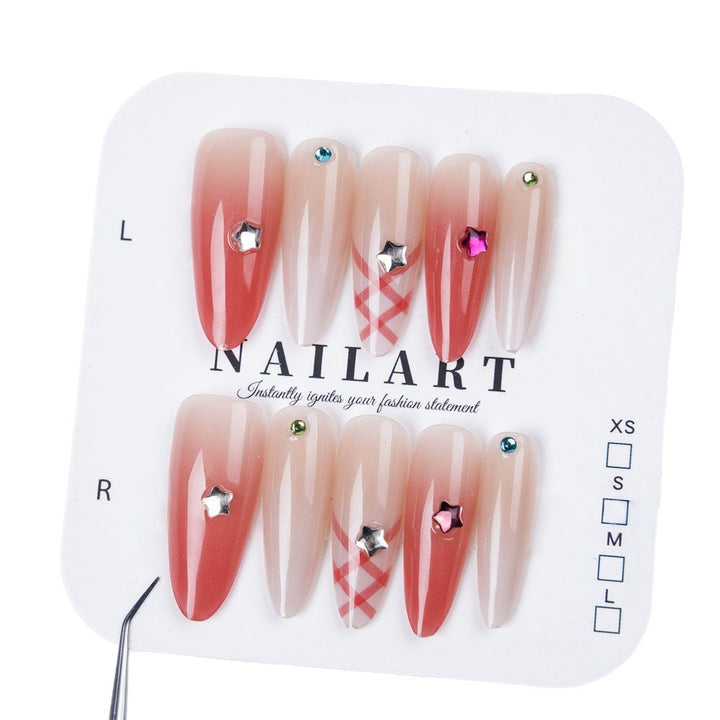 Glamorous Floral and Gemstone Press-On Nail Set Kalsten