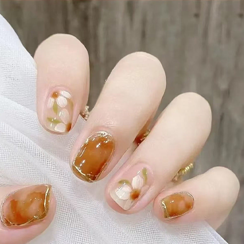 Elegant Glitter-Accent Press-On Nail Set
