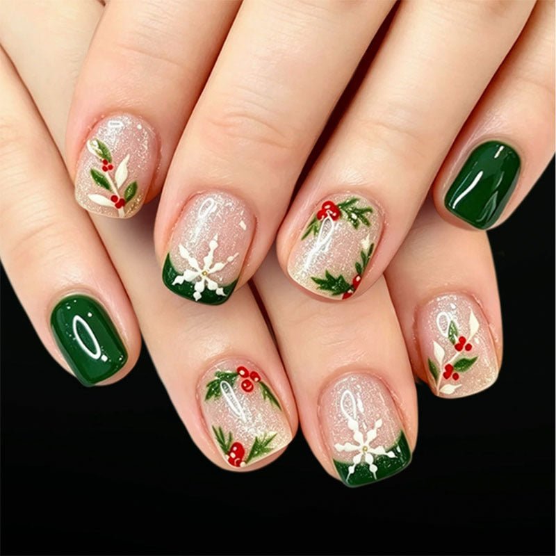 Holiday-Themed Press-On Nail Art