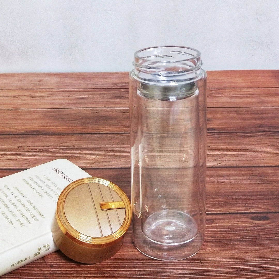 Women High-Quality Tea Glass Bottle with Integrated Stainless Steel Strainer Kalsten