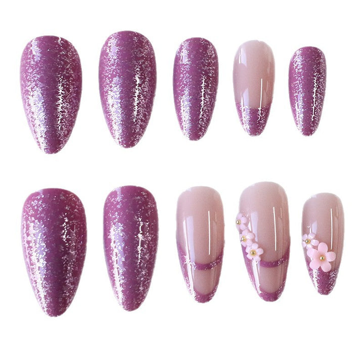 Floral Glitter Nail Art Extensions Kalsten