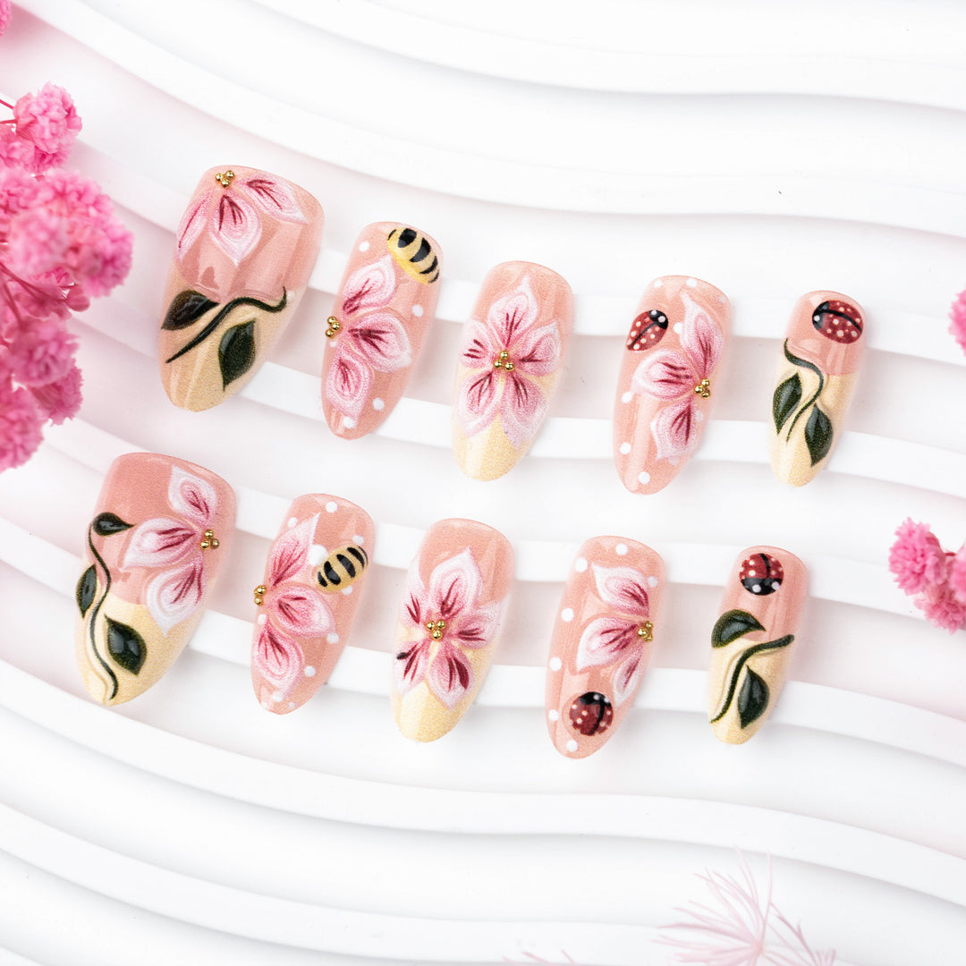 Artistic Floral Press-On Nail Set Kalsten 1790636612