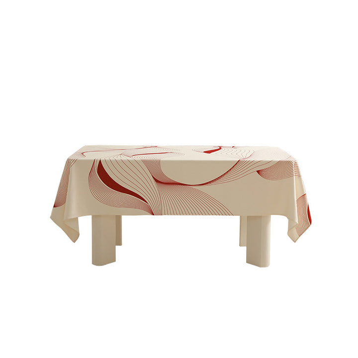 Rectangle wipeable tablecloth with diagonal checkered design and tassels Kalsten