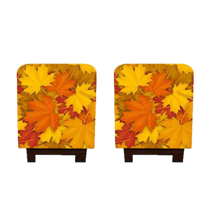Chair back cover with elastic Halloween gnome and pumpkin design
