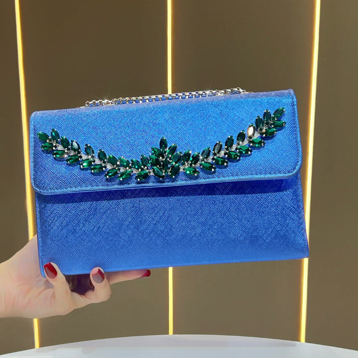 Crystal-Embellished Evening Bag