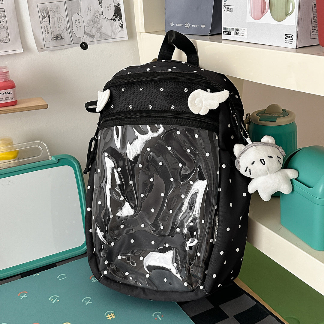 Transparent Dot-Patterned Backpack Kalsten