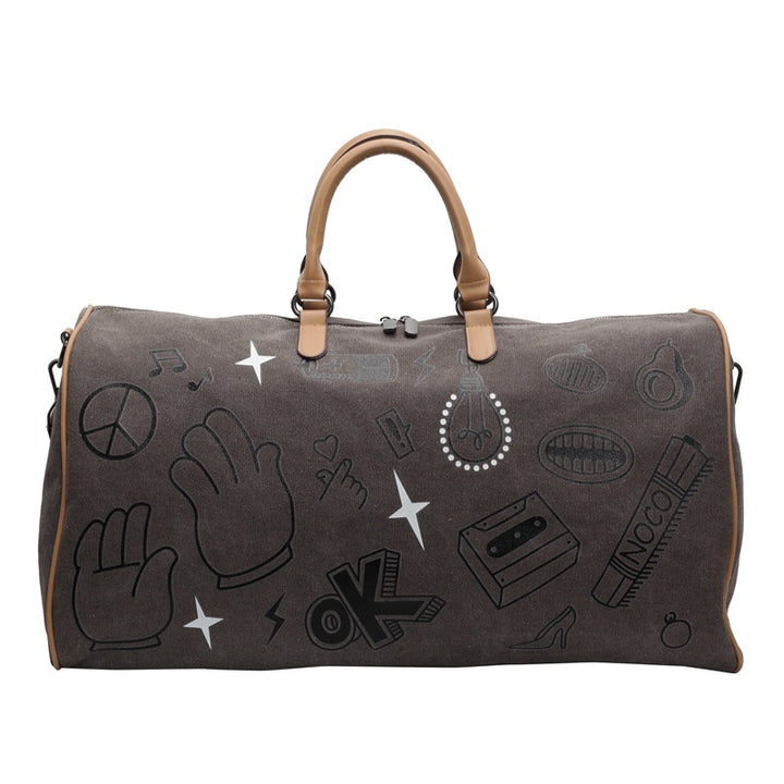 Travel bag with unique gray faux leather design Kalsten